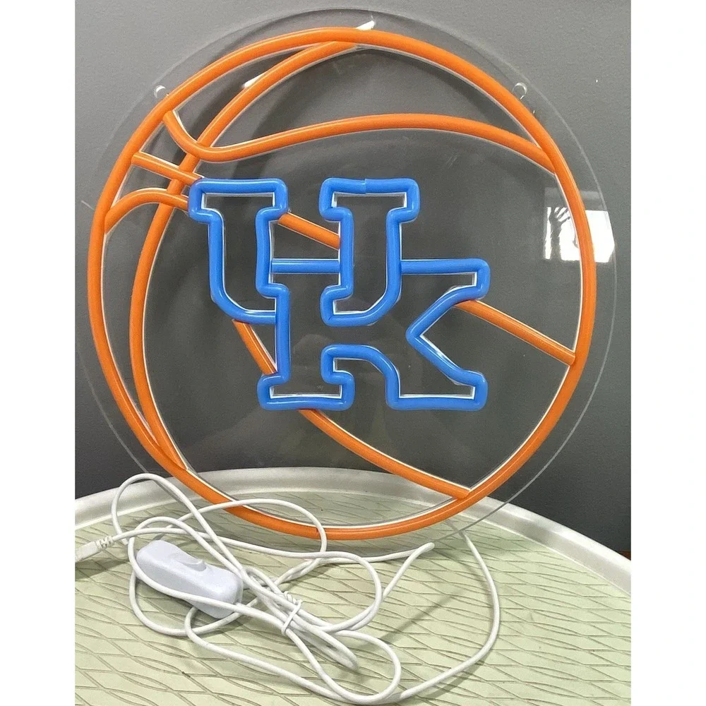 University Of Kentucky Basketball Team Neon UK Light-Up Bar Sign Orange&Blue LED
